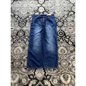RELIQ Baggy Wide leg Blue Denim Faded Y2K Skater jeans Size 36 x 30